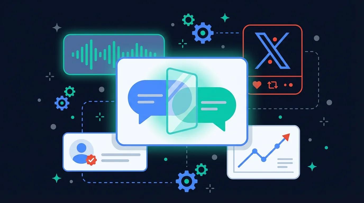 How to Use AI to Grow on X Without Sounding Like a Bot — PatternMentor blog cover illustration
