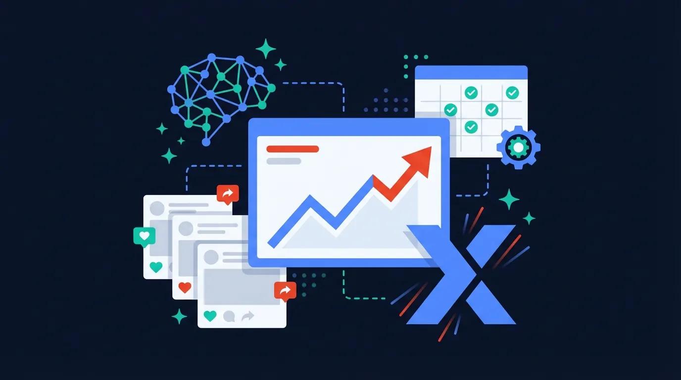 X Growth Strategy 2026: AI-Powered Creator Guide That Works — PatternMentor blog cover illustration