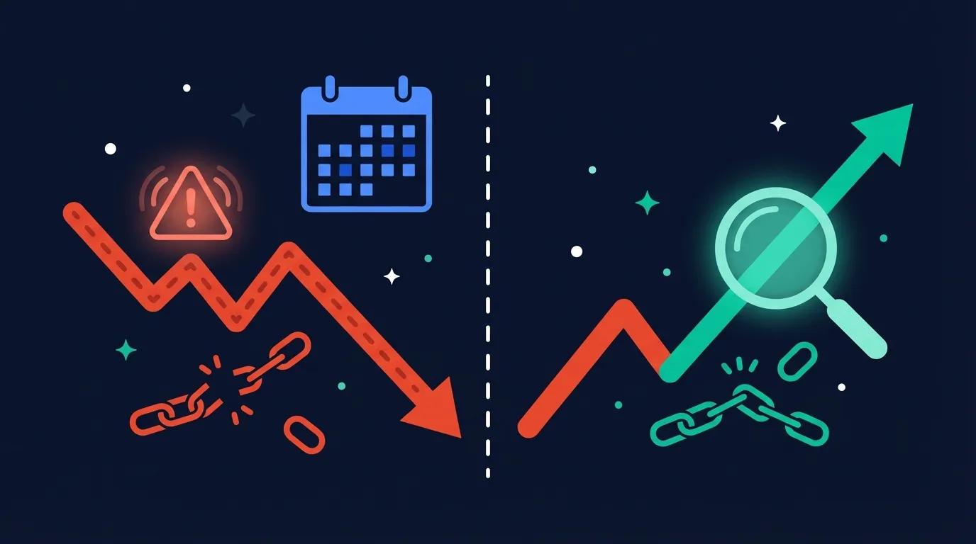 Algorithm Change Detection and Content Decay Patterns